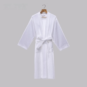 Highly absorbent bathrobes 100% cotton white terry with good durability