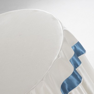 White Combined Tablecloth Featuring Blue Trim