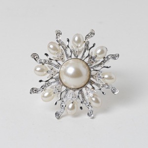 Pearl Sunflower Elegant Napkin Rings